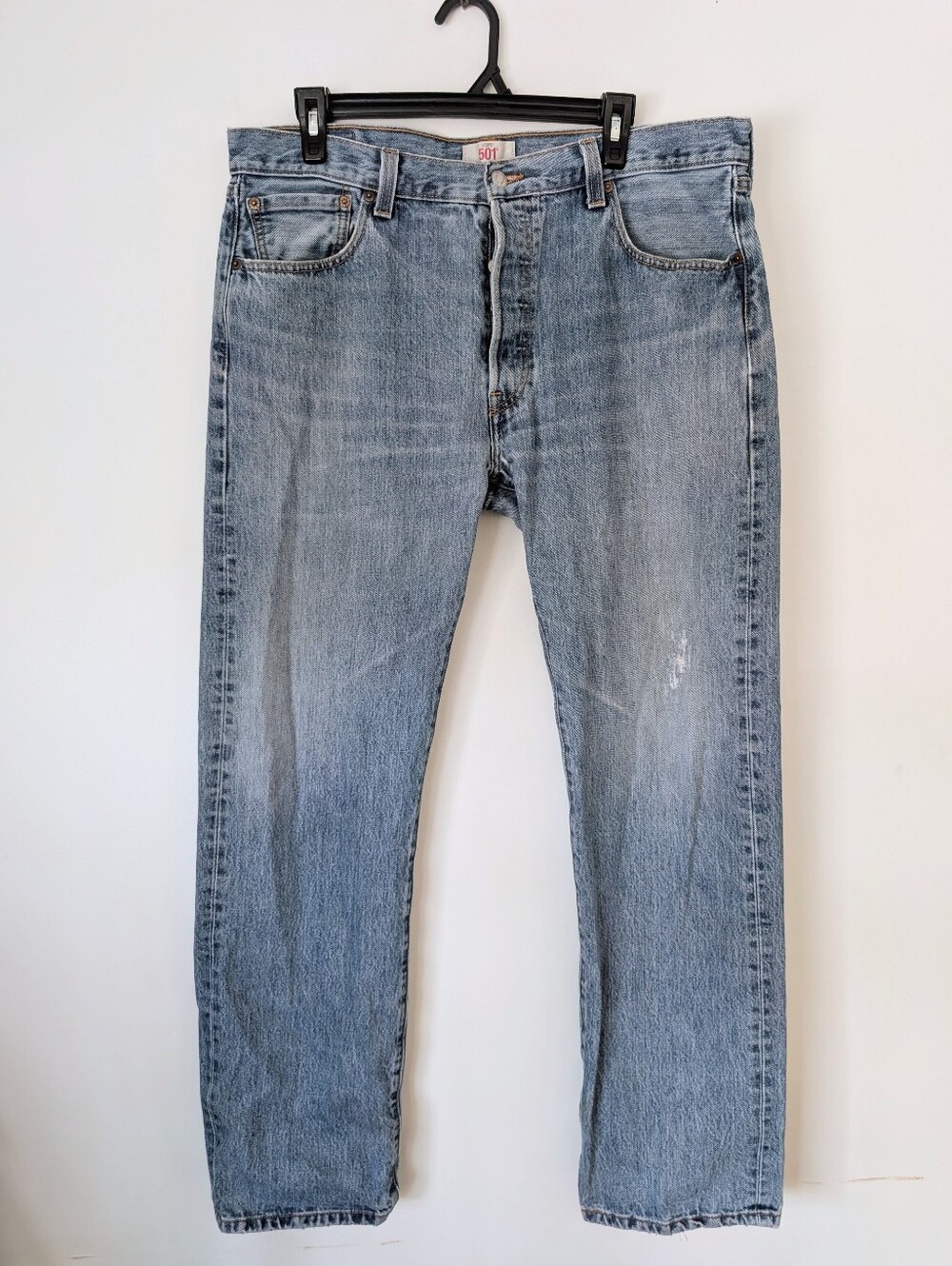 Vtg Levi's 501 Button Fly Straight Leg Jeans 36x32, Distressed Jeans
